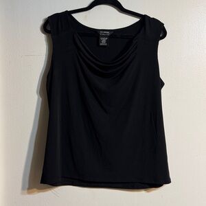 George Black Drape Neck Sleeveless Top